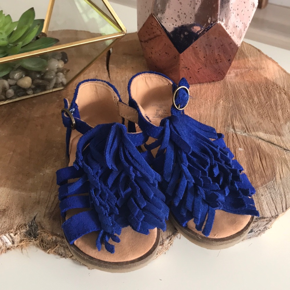 Zara Blue Suede Sandals